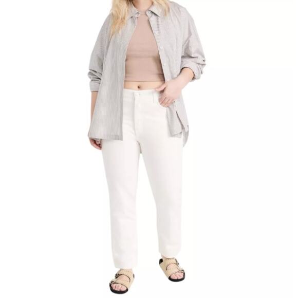 NEW CITIZENS OF HUMANITY White Charlotte High Rise Straight Leg Jeans Size 32 - Picture 4 of 11